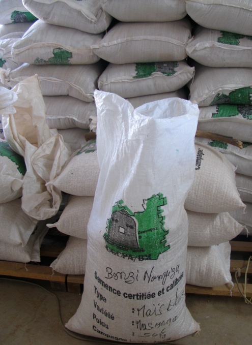 À l'UGCPA/BM, chaque surplus de céréale à commercialiser est ensaché avec toutes les informations sur le producteur, puis entreposé dans les magasins-entrepôts commun.